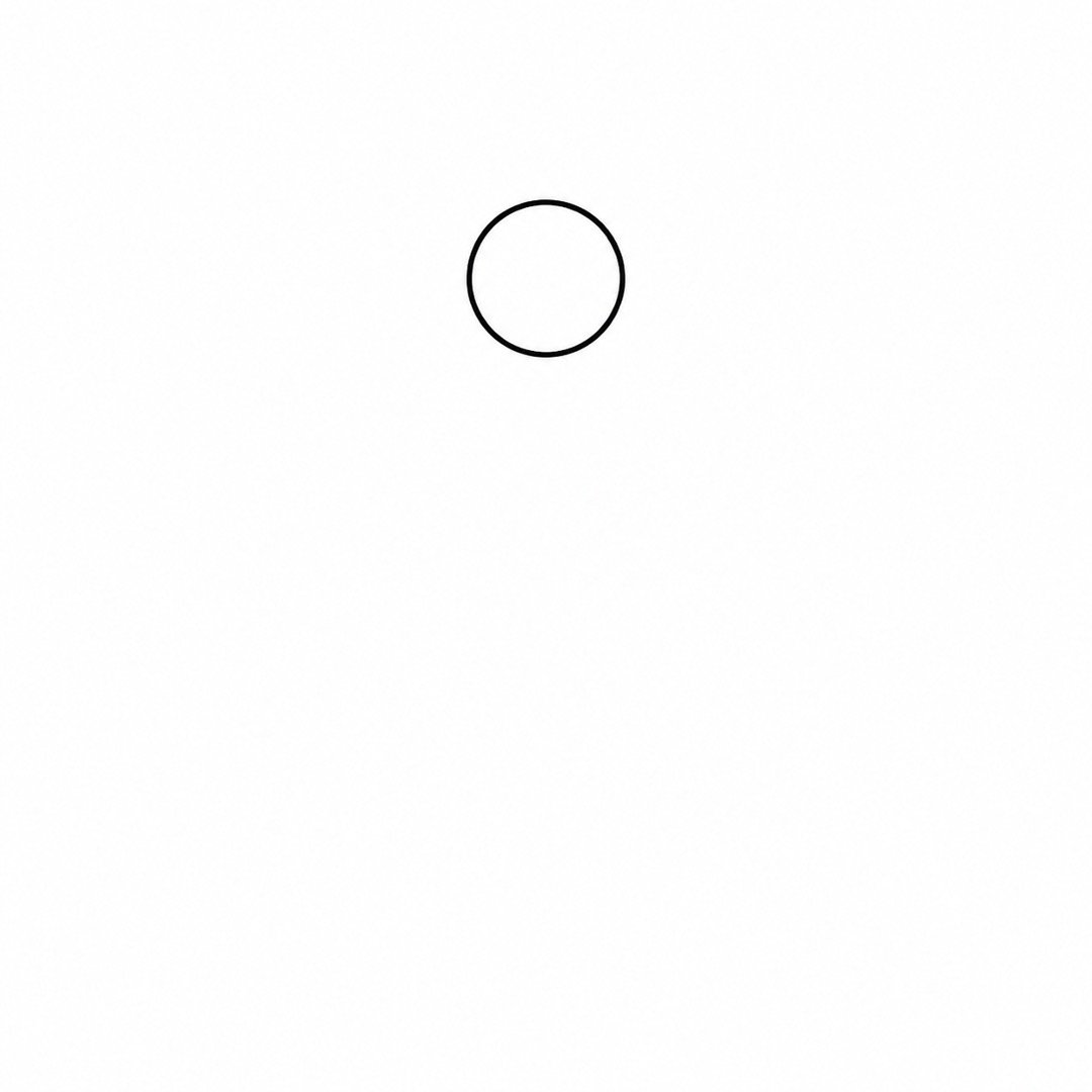 Small circle near the center of the page for a butterfly’s head.