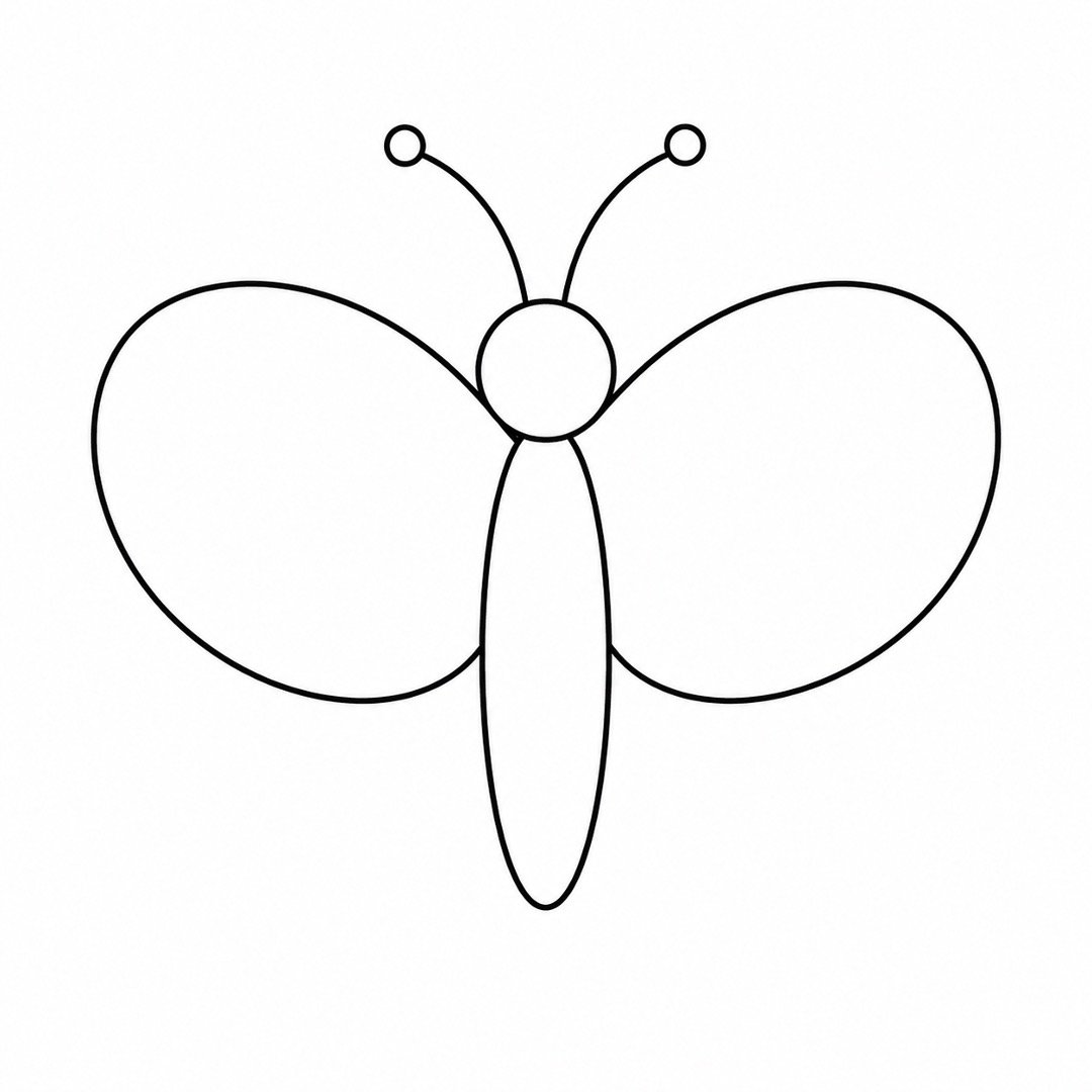 Butterfly with a head, body, antennae, and two large upper wings.