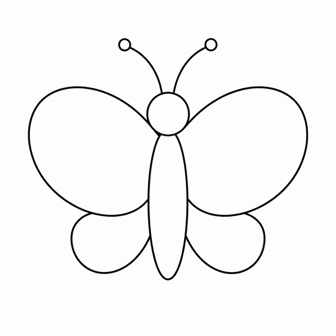 Simple butterfly outline with two large upper wings and two smaller lower wings.