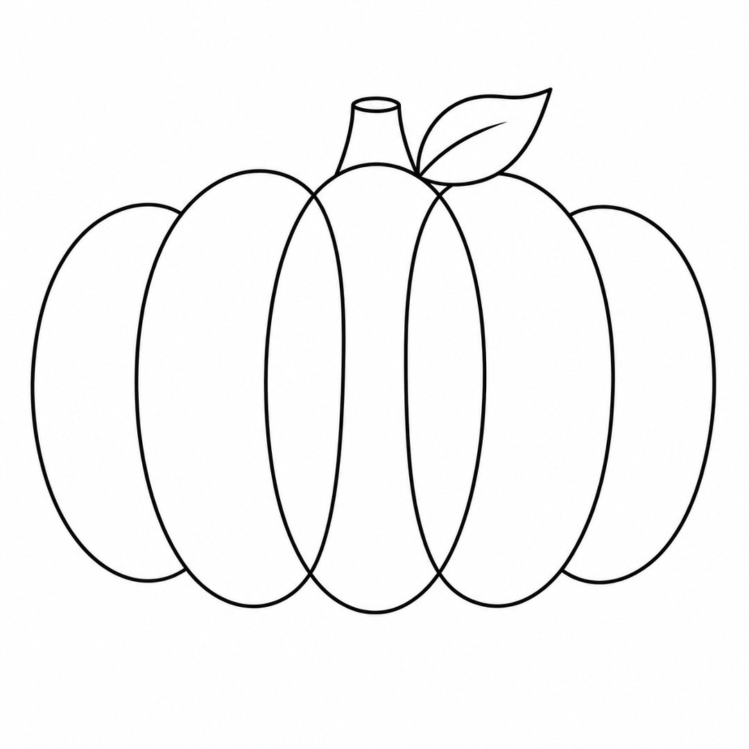 Step 6 showing a pointed leaf beside the pumpkin stem.