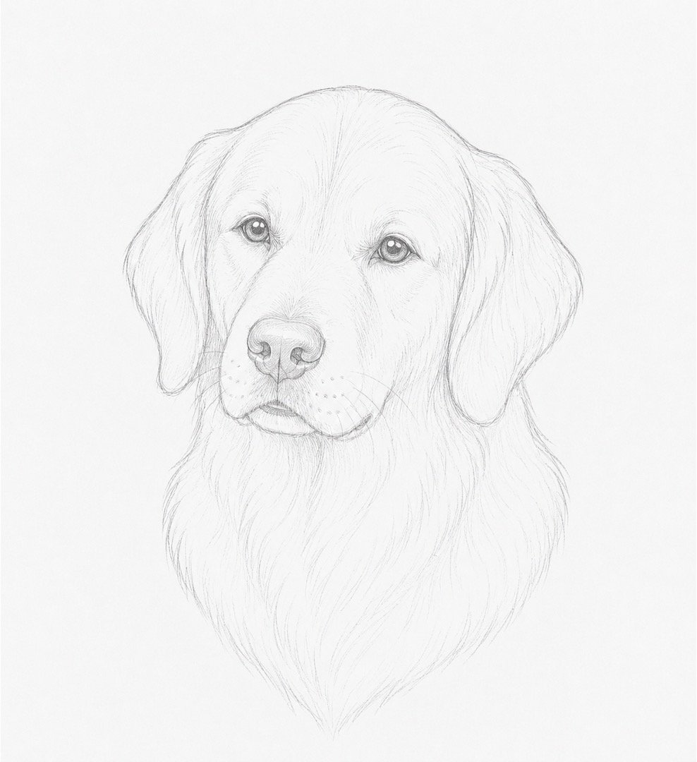 Easy Realistic Colourful Dog Drawing
