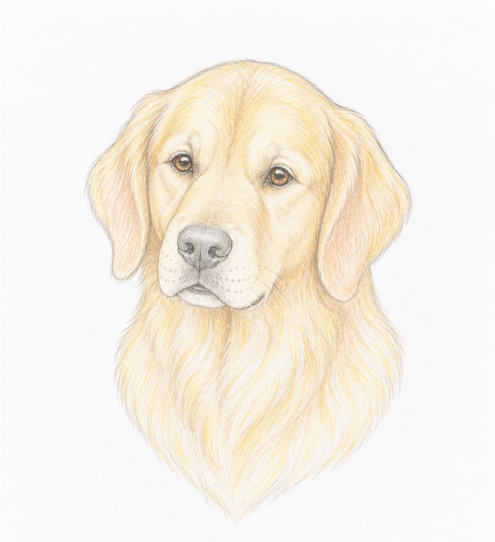Easy Realistic Colourful Dog Drawing