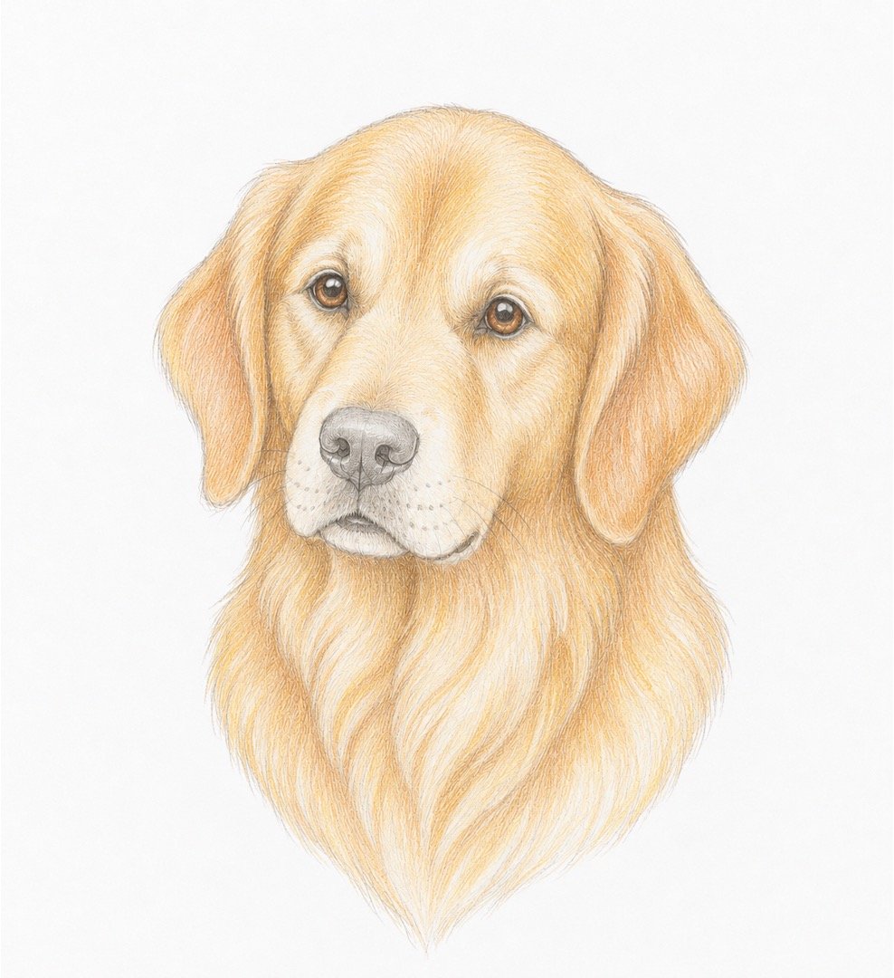 Easy Realistic Colourful Dog Drawing