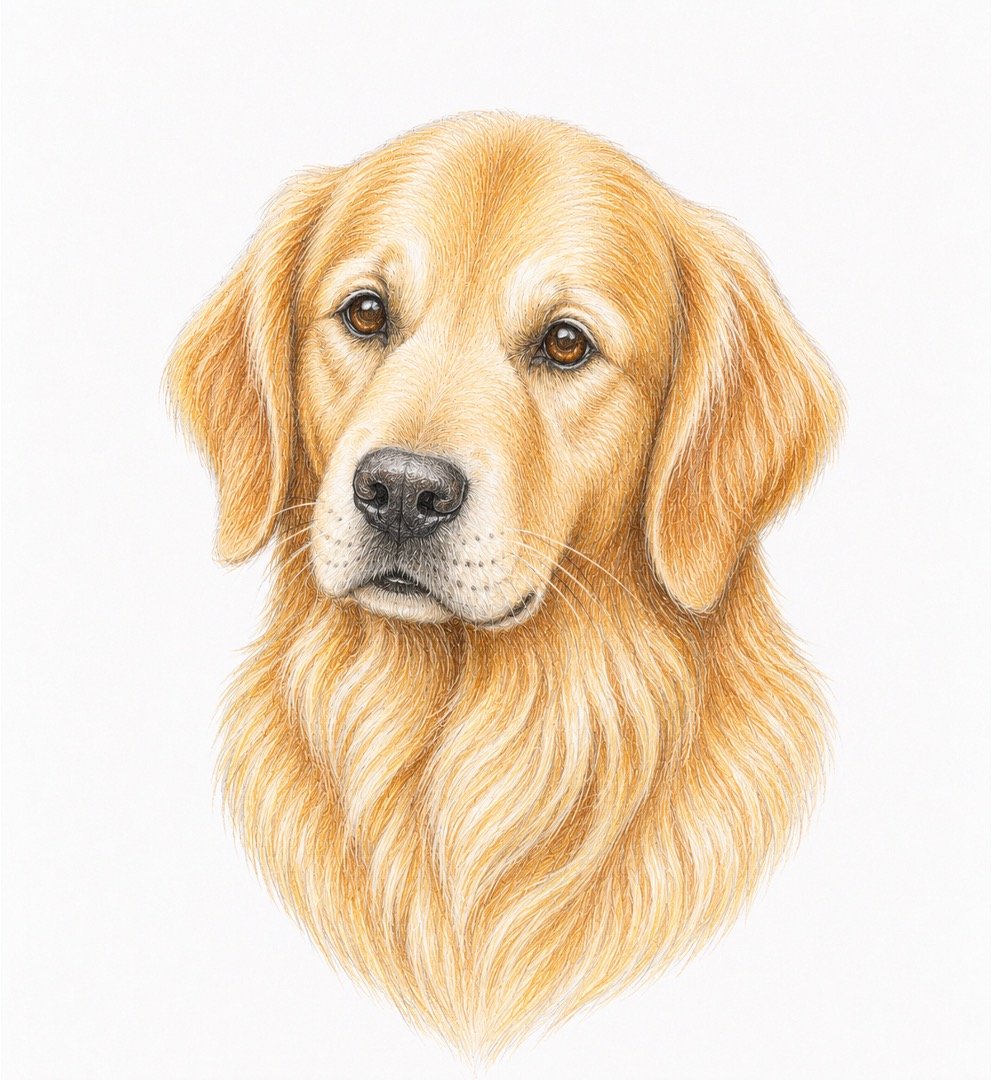 Easy Realistic Colourful Dog Drawing