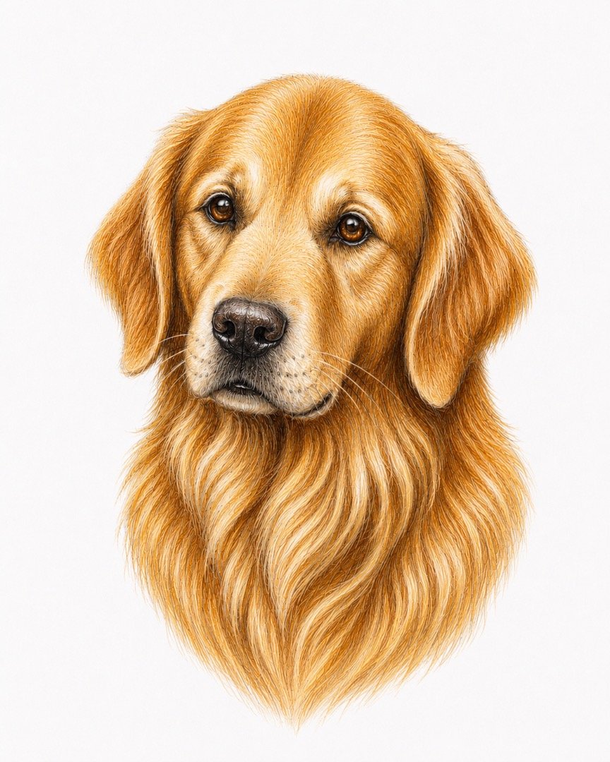 Easy Realistic Colourful Dog Drawing