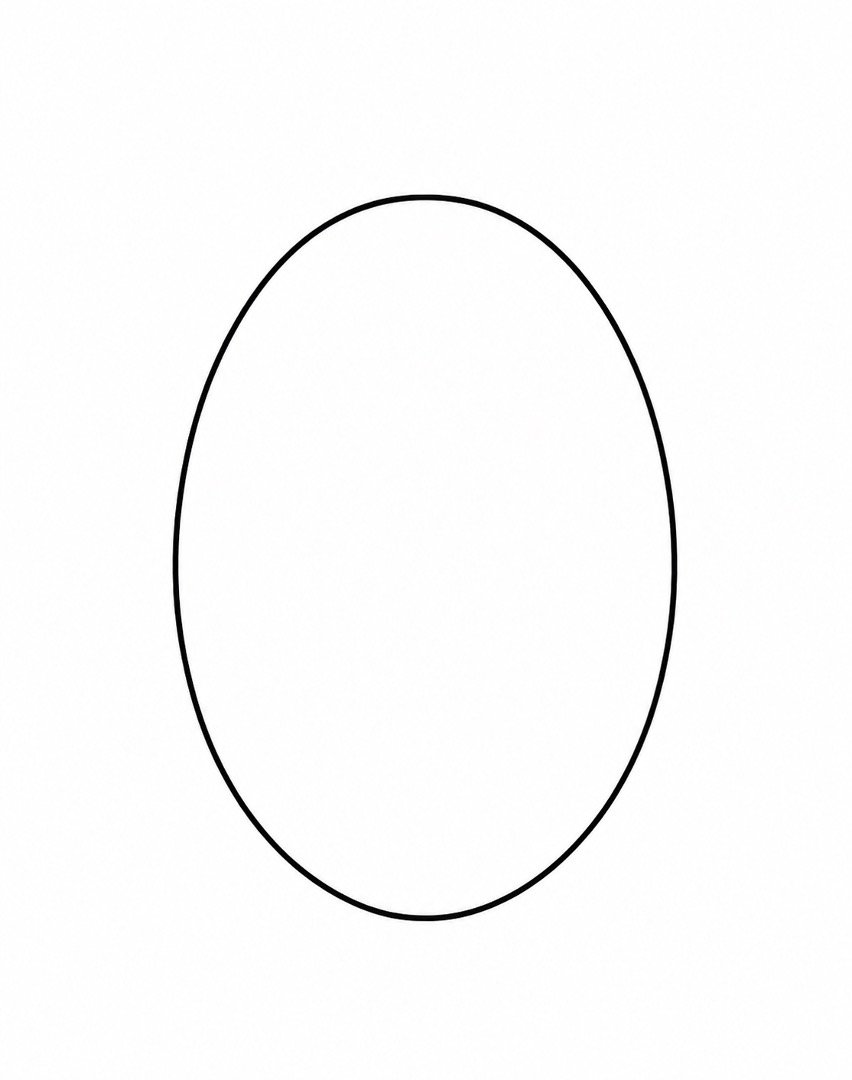 Large upright oval forming the turkey’s body.