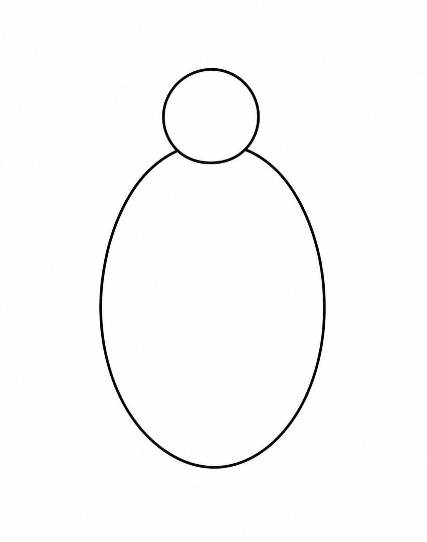 Turkey body oval with a small circle added for the head.
