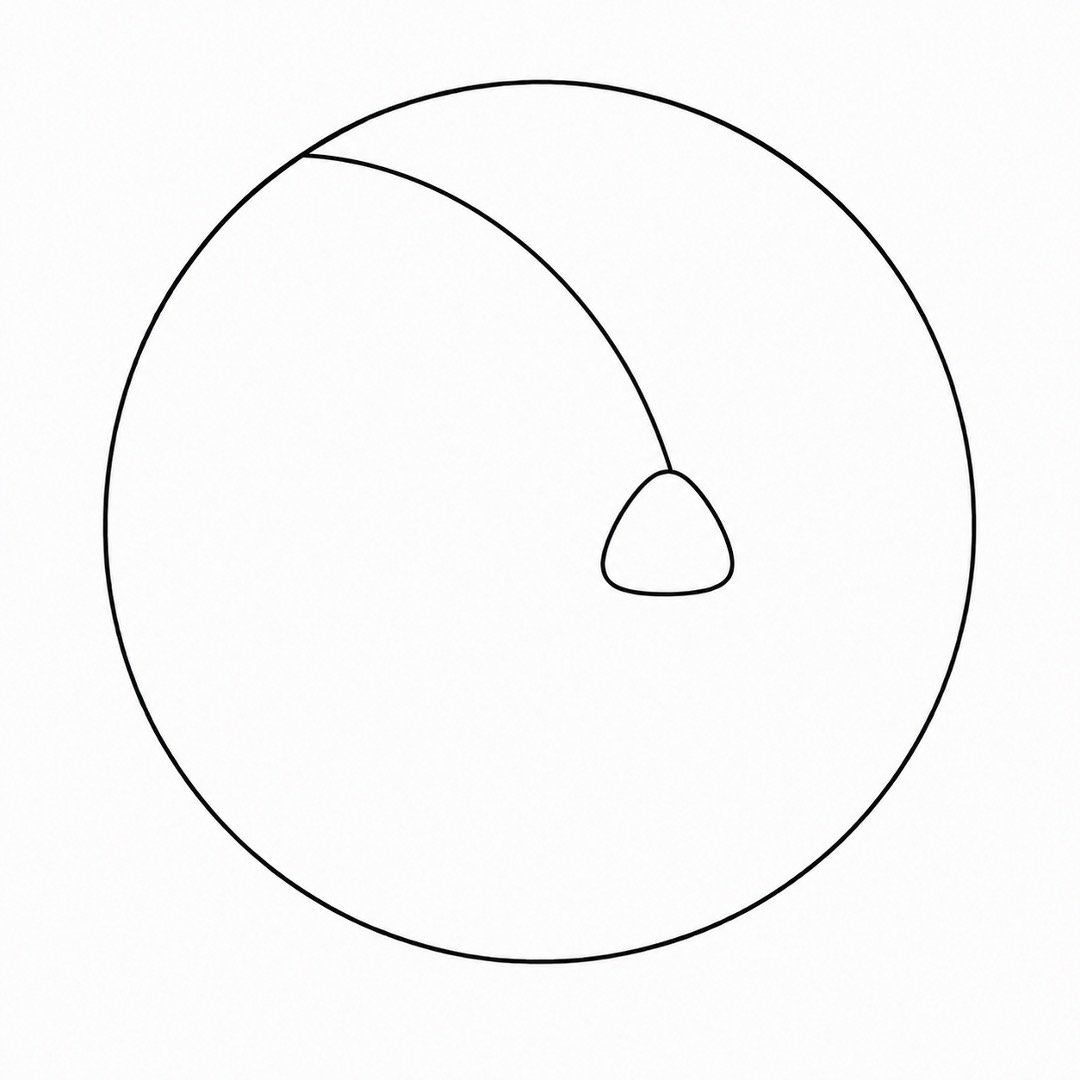 First curved volleyball seam extending toward the upper-left edge.