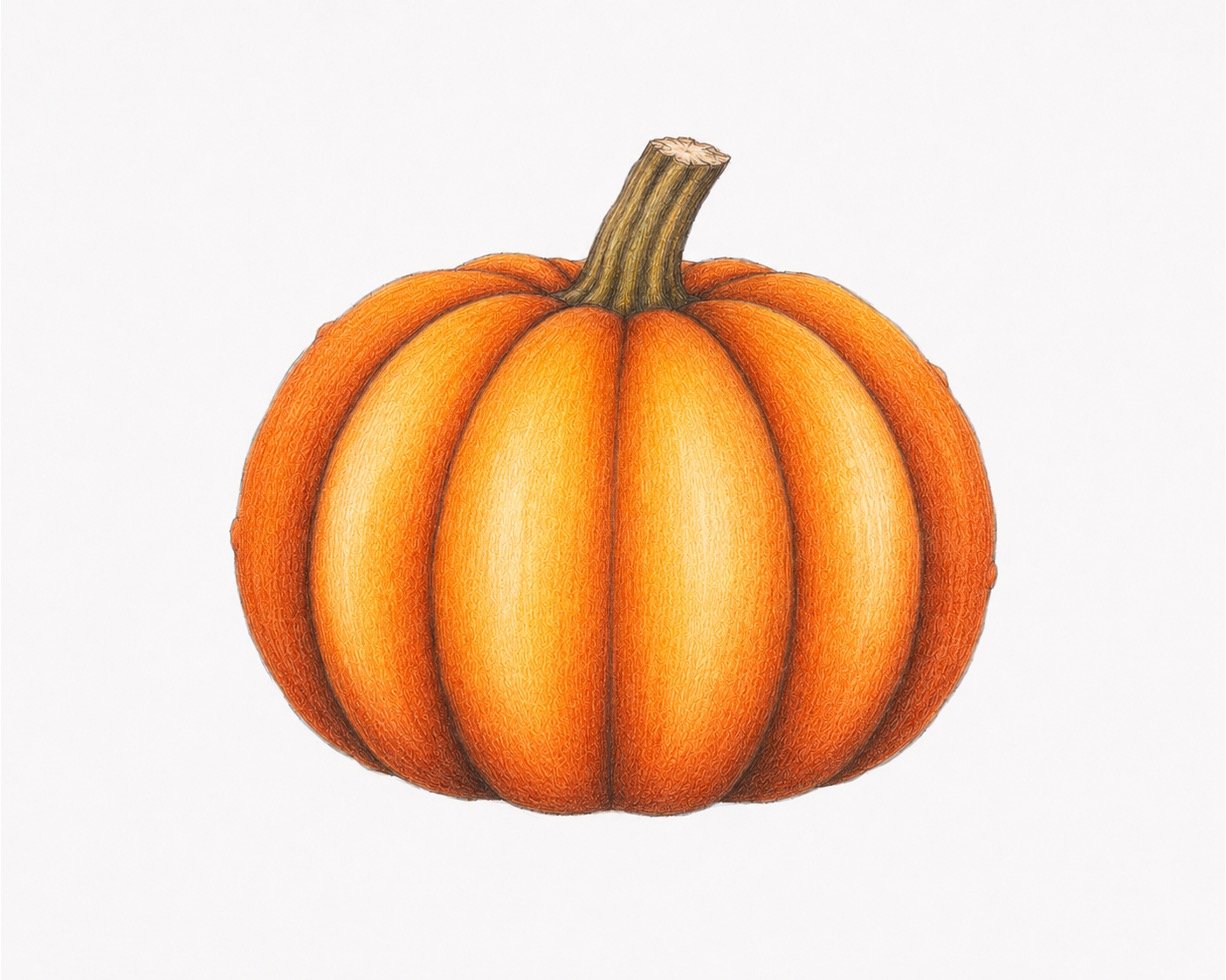 How to Draw a Realistic Colourful Pumpkin Easily 1