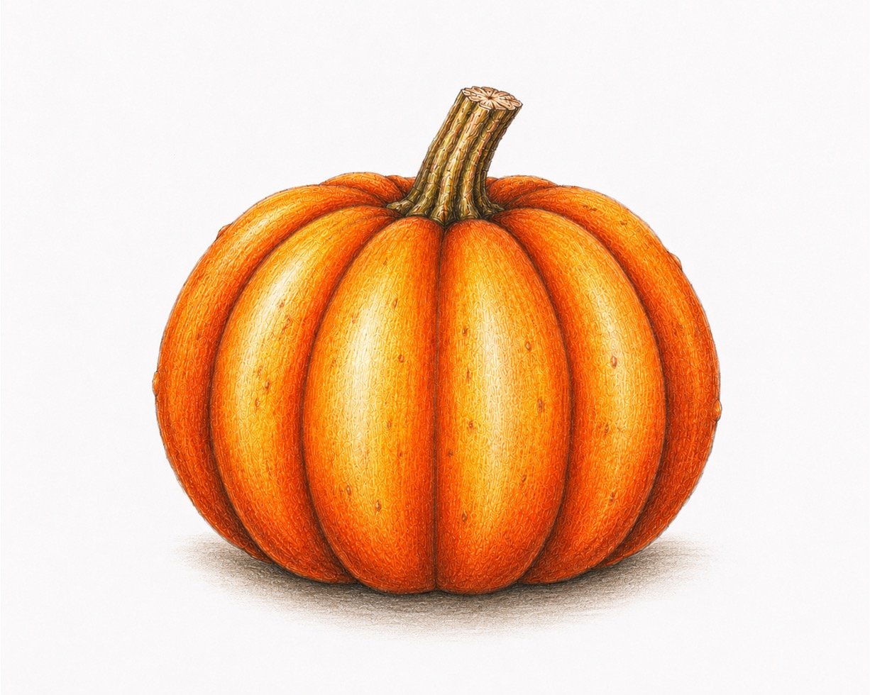 How to Draw a Realistic Colourful Pumpkin Easily 1