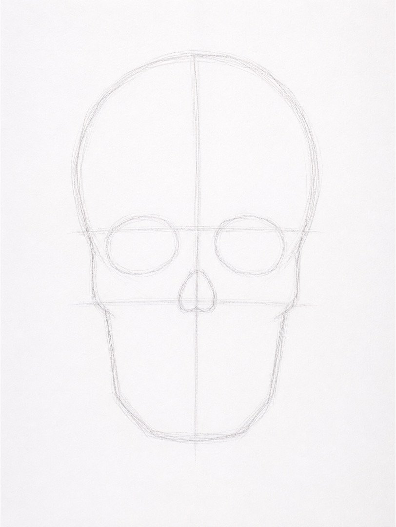 Realistic Colourful Skull Drawing 1