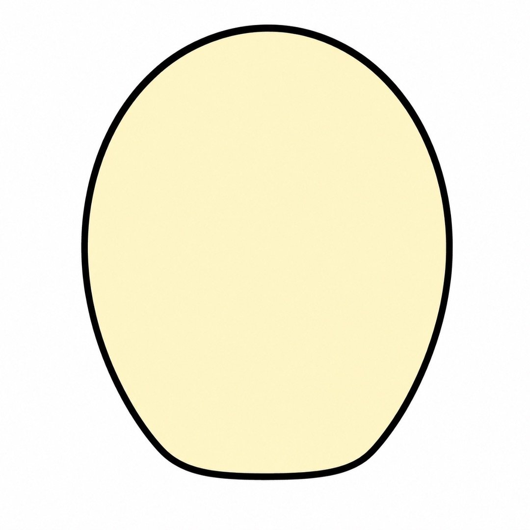 First oval base shape for an easy Skull drawing with colour.