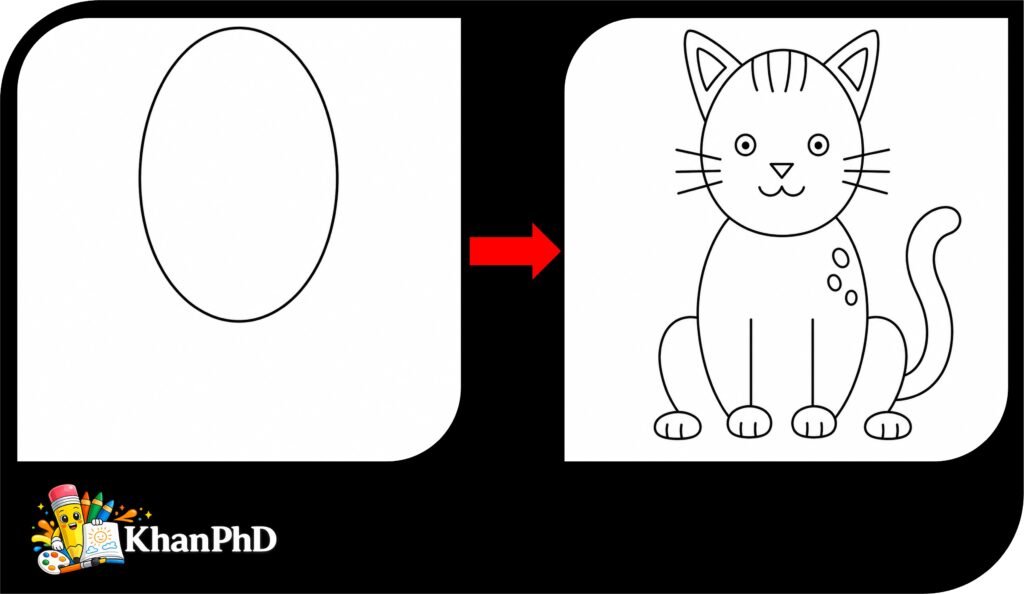Cat Drawing for kids