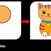Cat Drawing with Colour