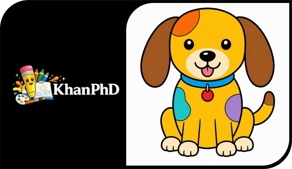 Dog Drawing with Colour
