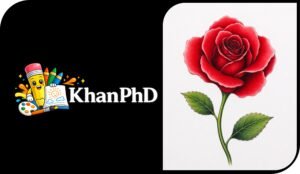 Easy Rose Drawing with Colour for Beginners