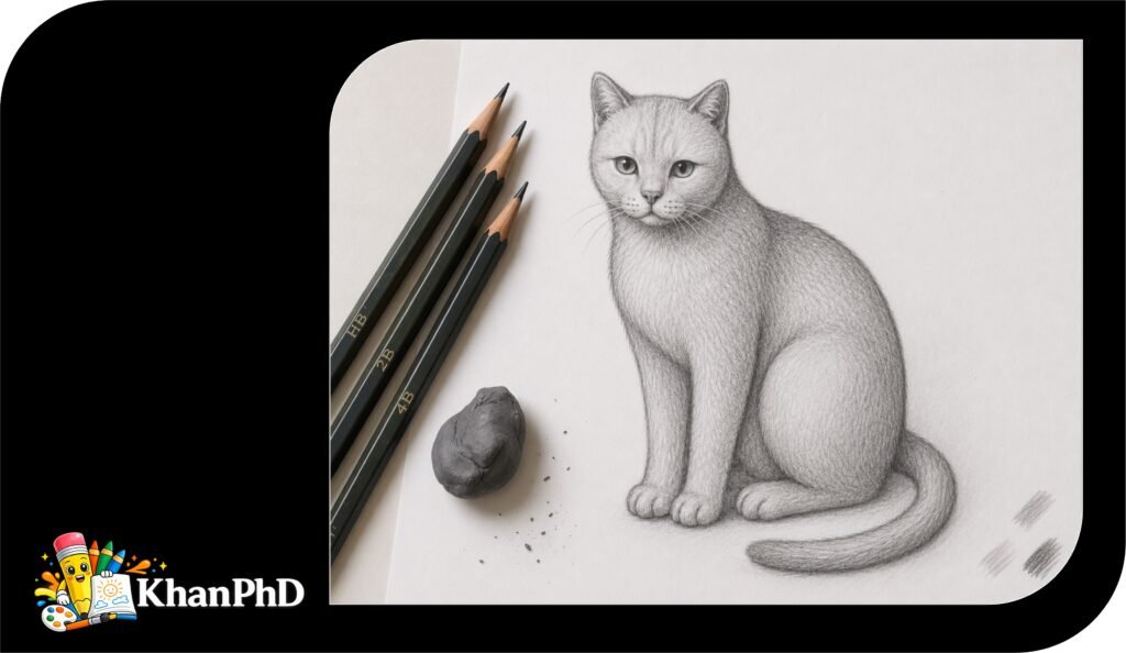 Realistic Cat Drawing in 06 Easy Steps