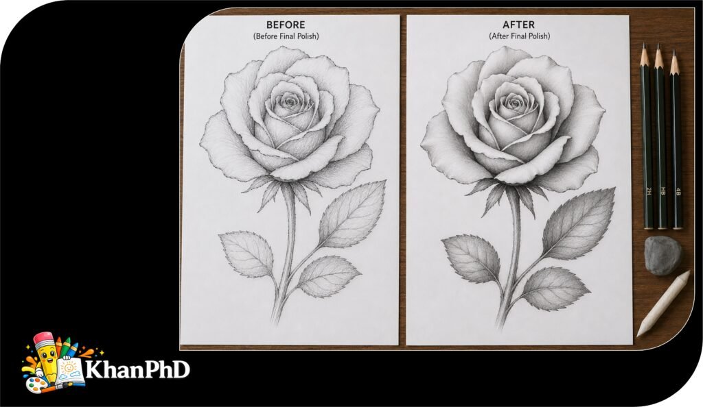 Realistic Rose Drawing With Zero Experience
