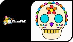 Skull Drawing with Colour