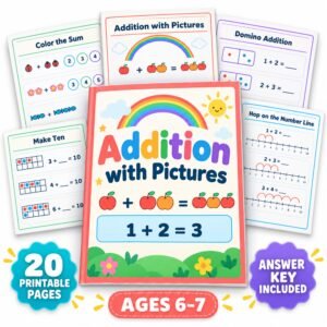 Addition worksheets for grade 1 with pictures