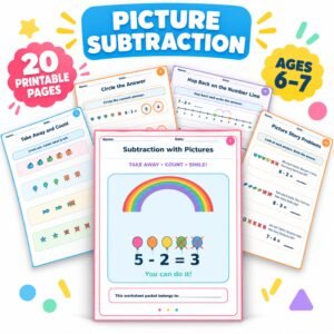 Subtraction worksheets for Grade 1 with pictures